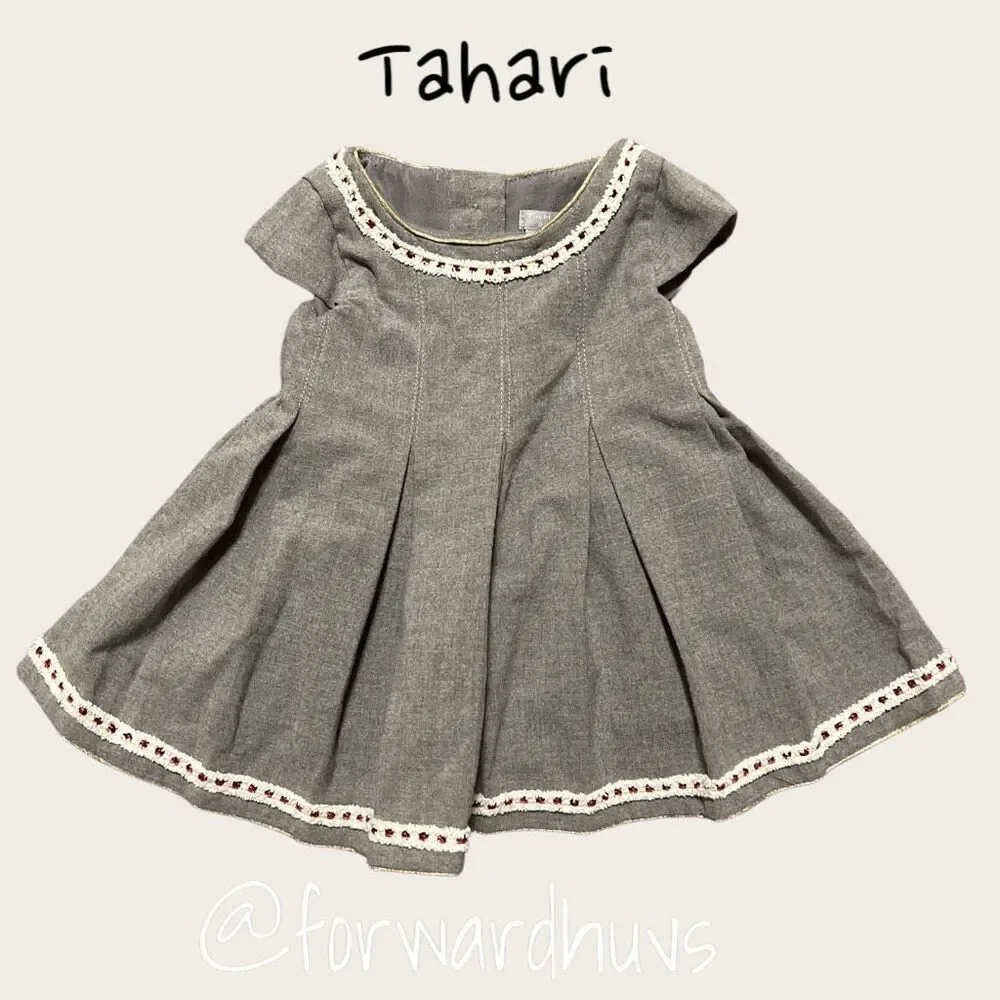 Tahari Grey Toddler Dress Size 6 - 9 Months